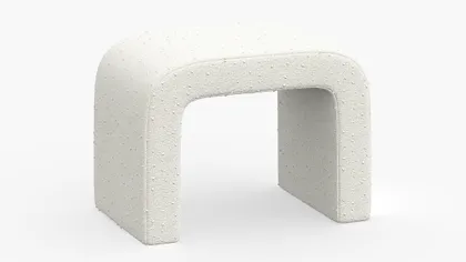 Waterfall Ottoman, Snow Boucle