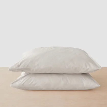 The Citizenry Stonewashed Organic Cotton Percale Pillowcases | King Set | Grey