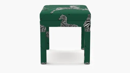 Parsons Ottoman, Emerald Zebra