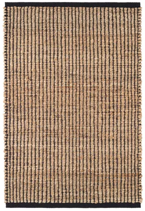 Gridwork Black Handwoven Jute Rug