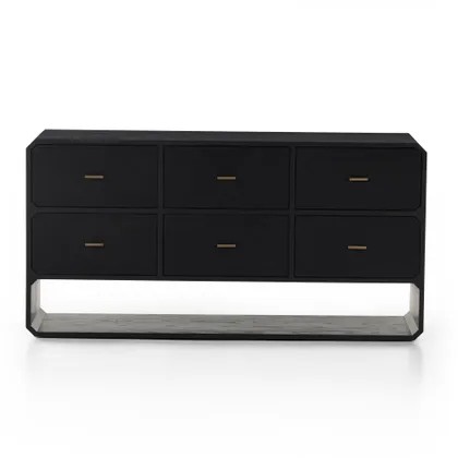 Caspian 6 Drawer Dresser - Black Ash