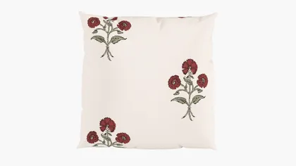 Outdoor 16" Throw Pillow, Red Delphine, 16" x 16"