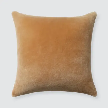 The Citizenry Sheepskin Pillow | 18" x 18" | Tan