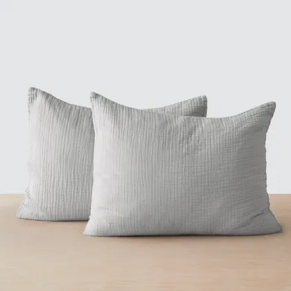 The Citizenry Organic Cotton Gauze Shams | Standard | Grey