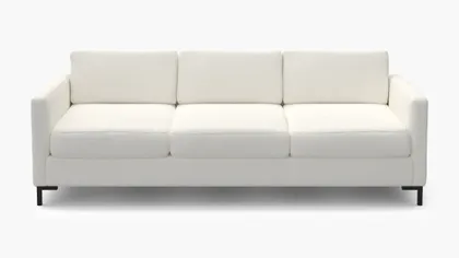 Modern Sofa, Snow Boucle, Bronze L Leg
