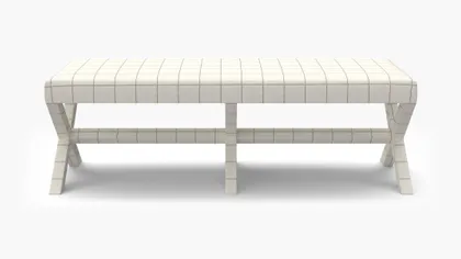 Double X Bench, Coal Windowpane
