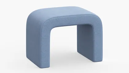 Waterfall Ottoman, Denim Everyday Linen