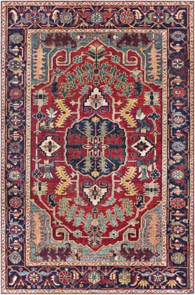 Iris Red Indoor 5' x 7'6" Machine Woven Rug