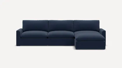 Russet 4-Piece Reversible Chaise Sectional - Navy Blue - Performance Flatweave