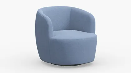 Tub Swivel Chair, Denim Everyday Linen