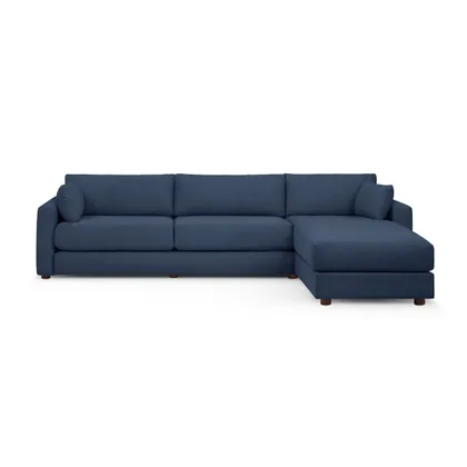 Span Sleeper Storage Sectional with Reversible Chaise - Navy Blue - Performance Chenille