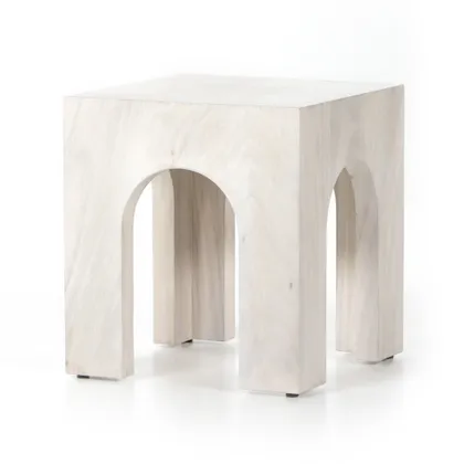 Fausto End Table-Bleached Guanacaste