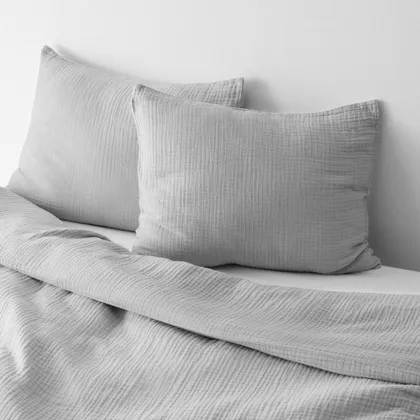 The Citizenry Organic Cotton Gauze Duvet Set | King/California King | Grey