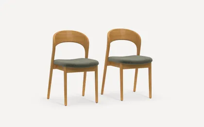 Sonnet Dining Chairs (Set of 2) - Moss Green/Oak
