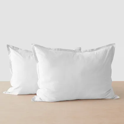 The Citizenry Stonewashed Organic Cotton Percale Shams | Standard | White
