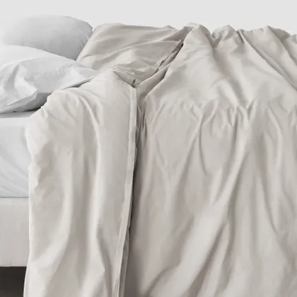The Citizenry Stonewashed Organic Cotton Percale Duvet Cover | Full/Queen | Duvet Only | Grey