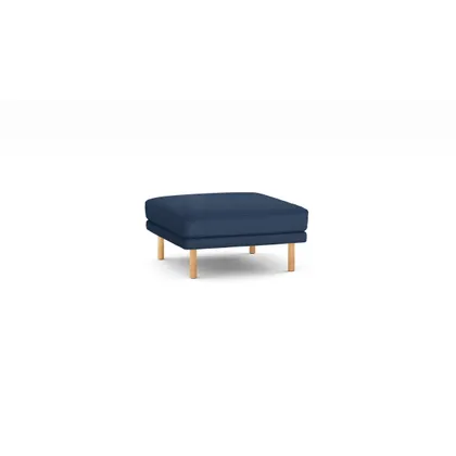 Field Ottoman - Navy Blue - Performance Basketweave / Oak - Wood