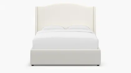 Curved Wingback Bed, Snow Boucle, Twin
