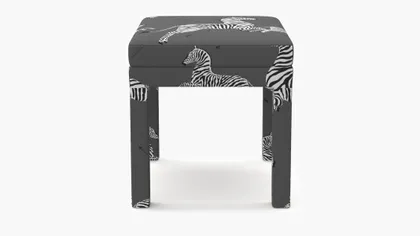 Parsons Ottoman, Slate Zebra