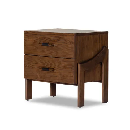 Halston Nightstand - Terra Brown Ash Veneer