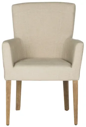 Dale Arm Chair - Hemp/White Wash - Safavieh