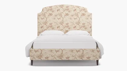 Cove Bed, Terracotta Swallows, Espresso Square Tapered Leg, Twin
