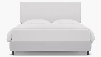 Square Back Bed, White Twill, King