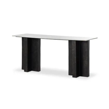 Terrell Large Console Table-Polished Wht