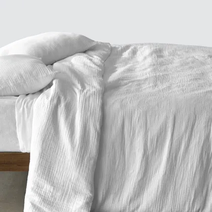 The Citizenry Organic Cotton Gauze Duvet Set | Full/Queen | White