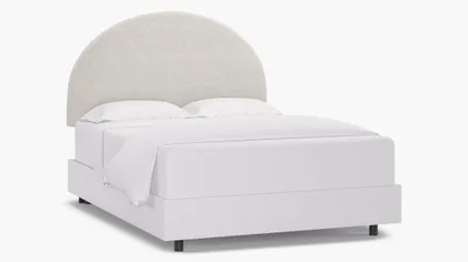 Arched Back Headboard, Sheepskin, Queen