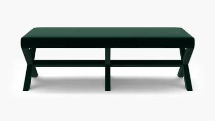 Double X Bench, Spruce Performance Plush Velvet