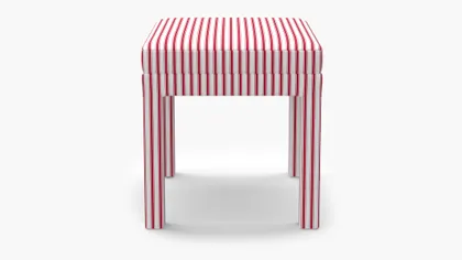 Parsons Ottoman, Red Classic Ticking Stripe