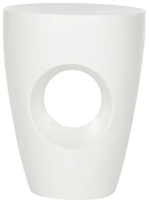 Aishi Indoor/Outdoor Modern Concrete Round 17.7-Inch H Accent Table - Ivory - Safavieh