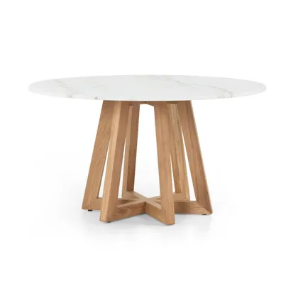 Creston Dining Table 55"-White Marble