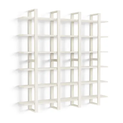 Index Wall Shelf, Set of 4 - White - Wood