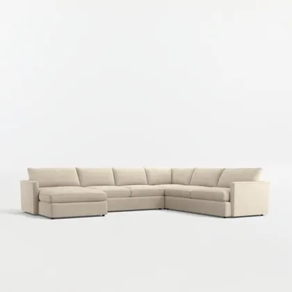 Lounge 4-Piece L-Shaped Sectional Sofa with Chaise Lounge