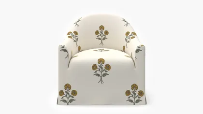 Slipcover Swivel Chair, Marigold Delphine