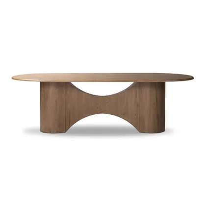 Olexey Oval Dining Table-Rubbed Light