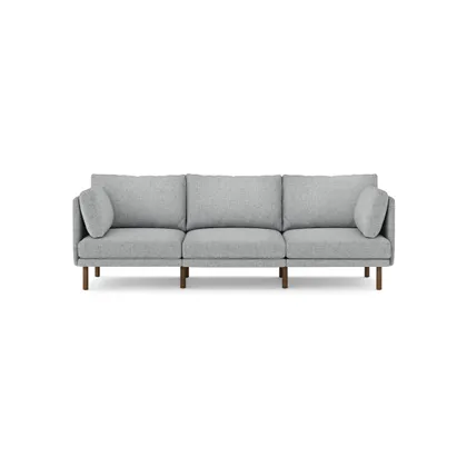 Field 3-Piece Sofa - Fog - Performance Flat Twill / Walnut - Wood