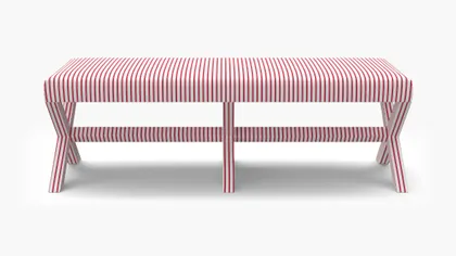 Double X Bench, Red Classic Ticking Stripe