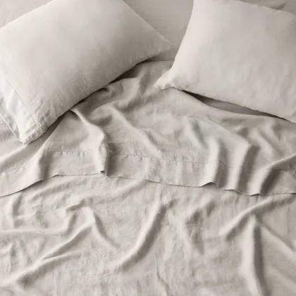 The Citizenry Stonewashed Linen Bed Sheet Set | Full | Solid Sand