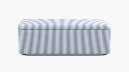 Classic Storage Bench, Cornflower Classic Ticking Stripe