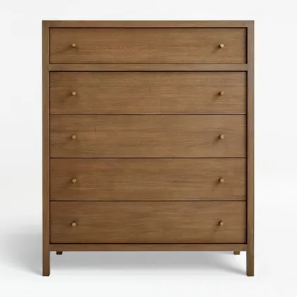 Keane 42" Solid Driftwood 5-Drawer Tall Dresser