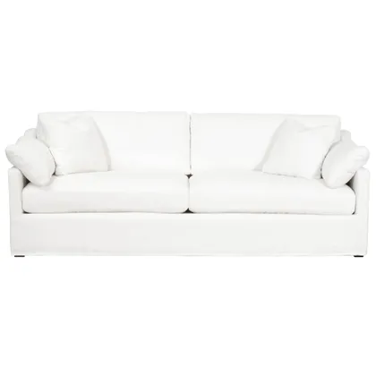 Lena 95" Slope Arm Slipcover Sofa, LiveSmart Peyton-Pearl, Espresso