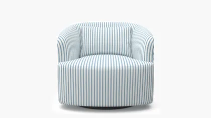 Deco Swivel Chair, Cornflower Classic Ticking Stripe