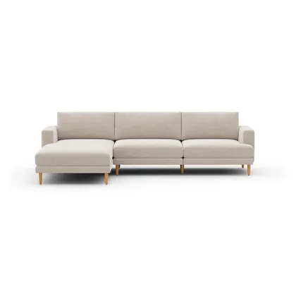 Ember Chaise Sectional - 111" / Georgia Clay - Performance Chenille / Oak - Wood