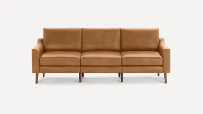 Nomad Leather Sofa - Camel - Top Grain Leather / Walnut - Wood / Slope