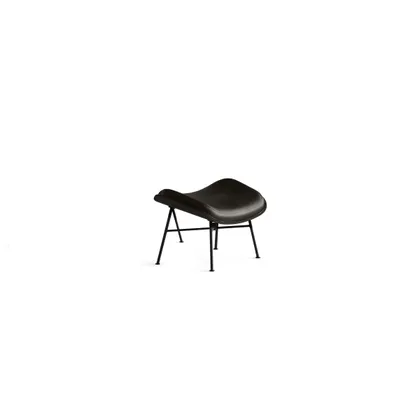 Vesper Leather Ottoman - Slate Leather/Black Ash