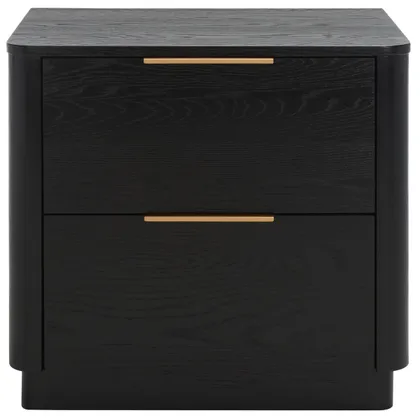 Gabrietta 2 Drawer Wood Nightstand - Black