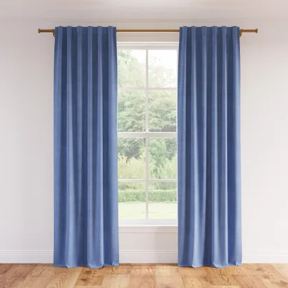 Linen Curtain, French Blue Linen, 50" x 96", Privacy